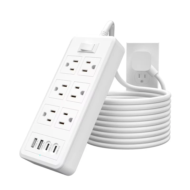 6 Πρίζες 4 Θύρες USB Πολύπριζο ΗΠΑ