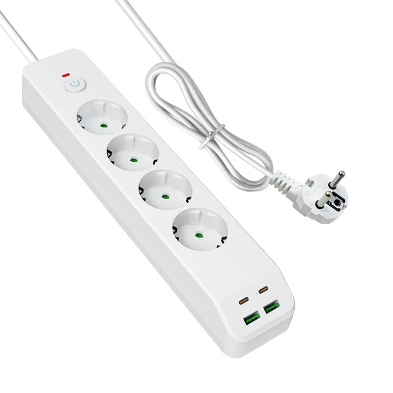 Fast Charging EU Power Strip με 4 AC και 4 USB