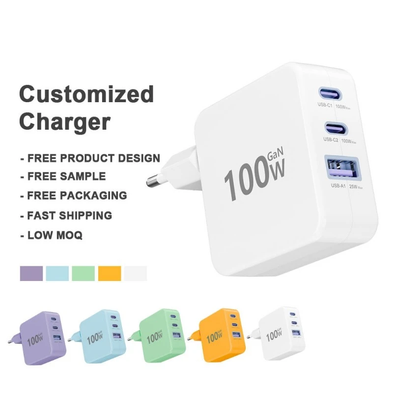 Φορτιστής τοίχου PD 3.0 100W Τύπου C UK ΗΠΑ AU Συμβατός φορτιστής τοίχου